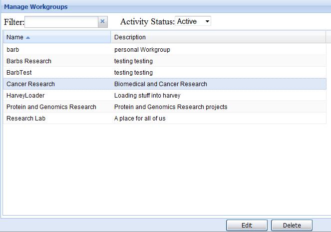 Manage workgroups