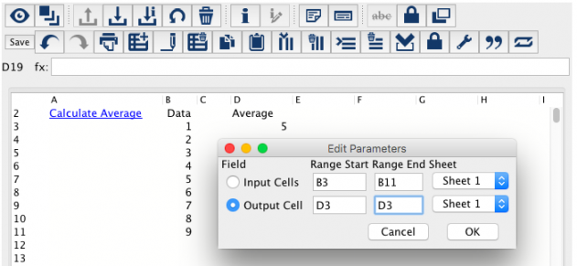 Edit parameters