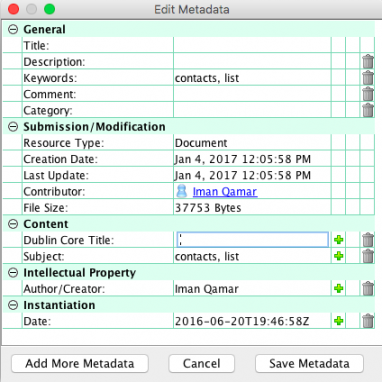 Edit metadata