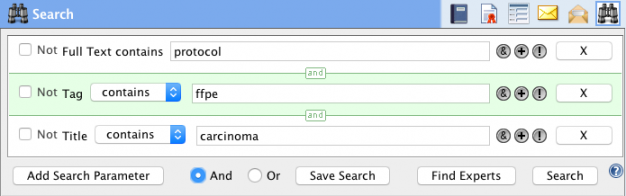 Search parameters