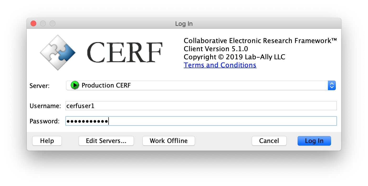 Login Dialog