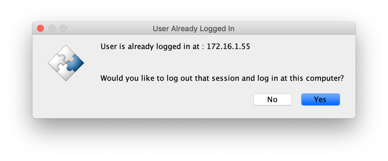 User already logged in